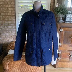LAUREN Ralph Lauren NAVY QUILTED BARN JACKET LARGE EXCELLENT